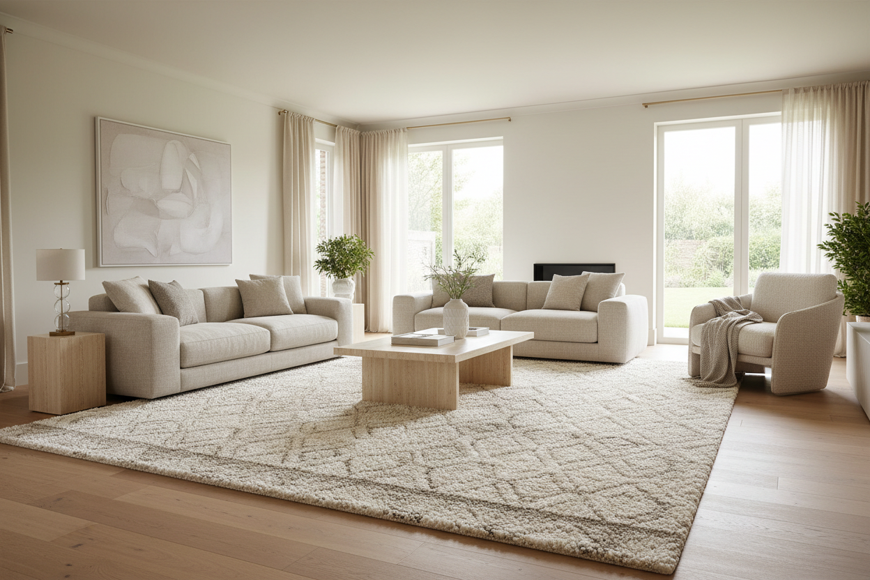 Background image for using carpets in the living room.